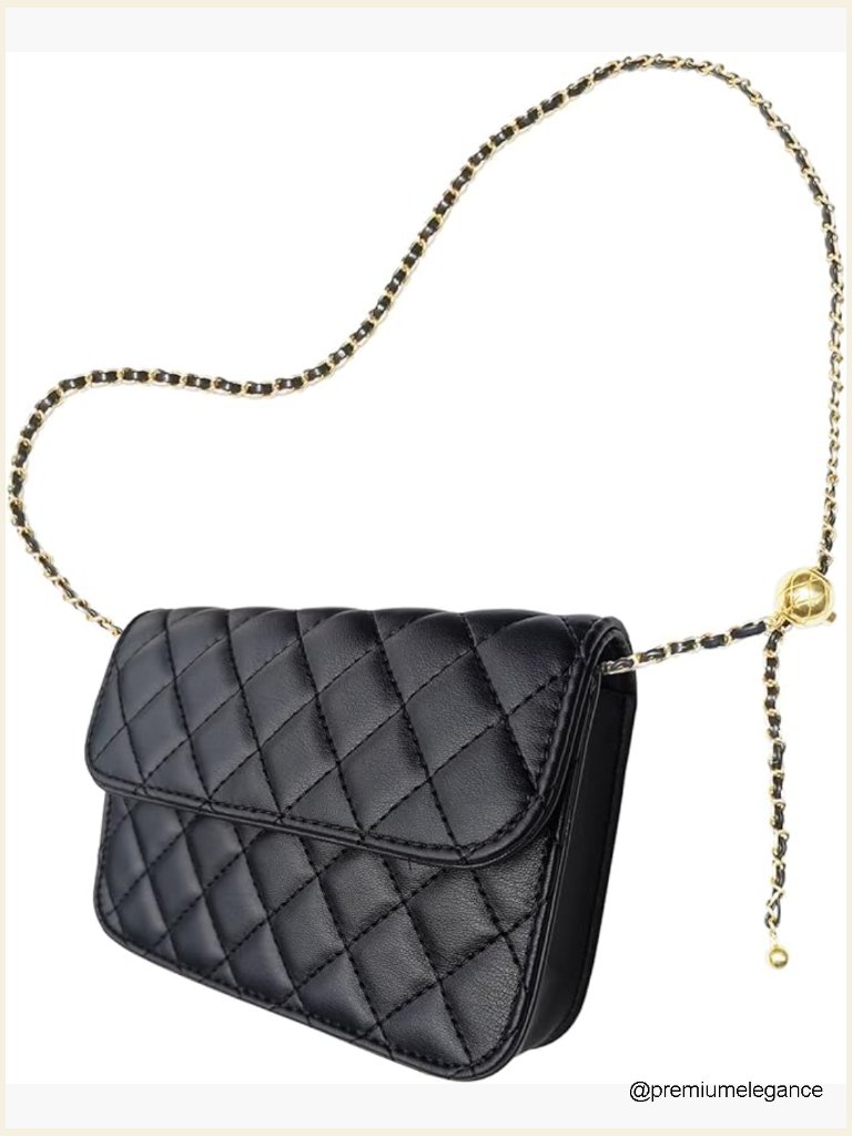 Synthetic Leather Quilted Mini Belt Bag Crossbody